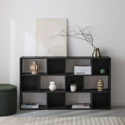 Libreria a 3 livelli con 12 scomparti