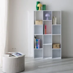 Libreria a 3 livelli con 12 scomparti
