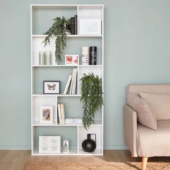 Libreria a 5 ripiani con 10 vani