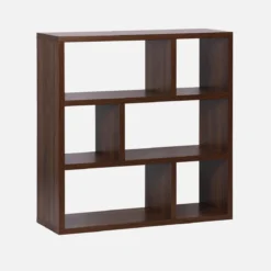 Libreria asimmetrica a 3 livelli con 6 vani