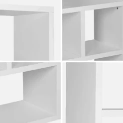 Libreria asimmetrica a 5 livelli con 10 scomparti