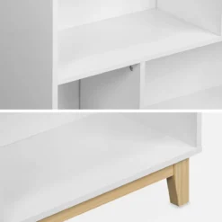 sweeek Libreria effetto legno con gambe in legno e 4 ripiani