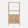 sweeek Libreria effetto legno e canna, 4 livelli