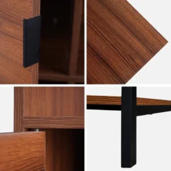 sweeek Libreria effetto legno tinto noce, 9 scomparti