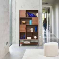 sweeek Libreria effetto legno tinto noce, 9 scomparti