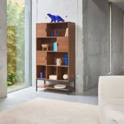 sweeek Libreria effetto legno tinto noce, 9 scomparti