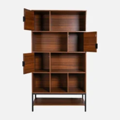 sweeek Libreria effetto legno tinto noce, 9 scomparti