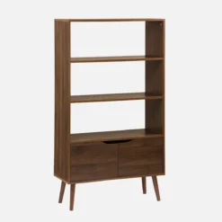 sweeek Libreria effetto noce, 2 ante e 3 livelli