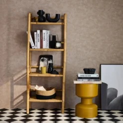 sweeek Libreria in bambù a 4 livelli, 144cm