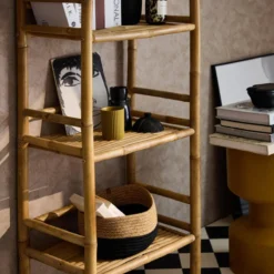 sweeek Libreria in bambù a 4 livelli, 144cm