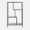 sweeek Libreria industriale in metallo ed effetto legno, 4 livelli