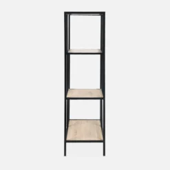 sweeek Libreria industriale in metallo ed effetto legno, 4 livelli