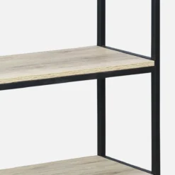 sweeek Libreria industriale in metallo e effetto legno, 3 livelli, 120cm