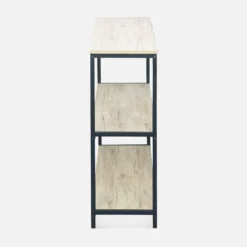 sweeek Libreria industriale in metallo e effetto legno, 3 livelli, 120cm