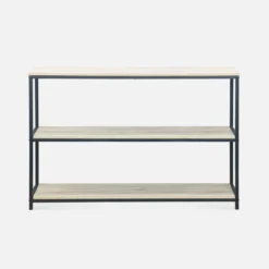 sweeek Libreria industriale in metallo e effetto legno, 3 livelli, 120cm