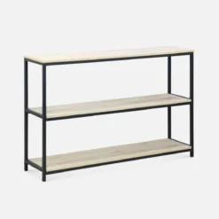 sweeek Libreria industriale in metallo e effetto legno, 3 livelli, 120cm