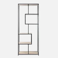 sweeek Libreria industriale in metallo e legno, 6 livelli