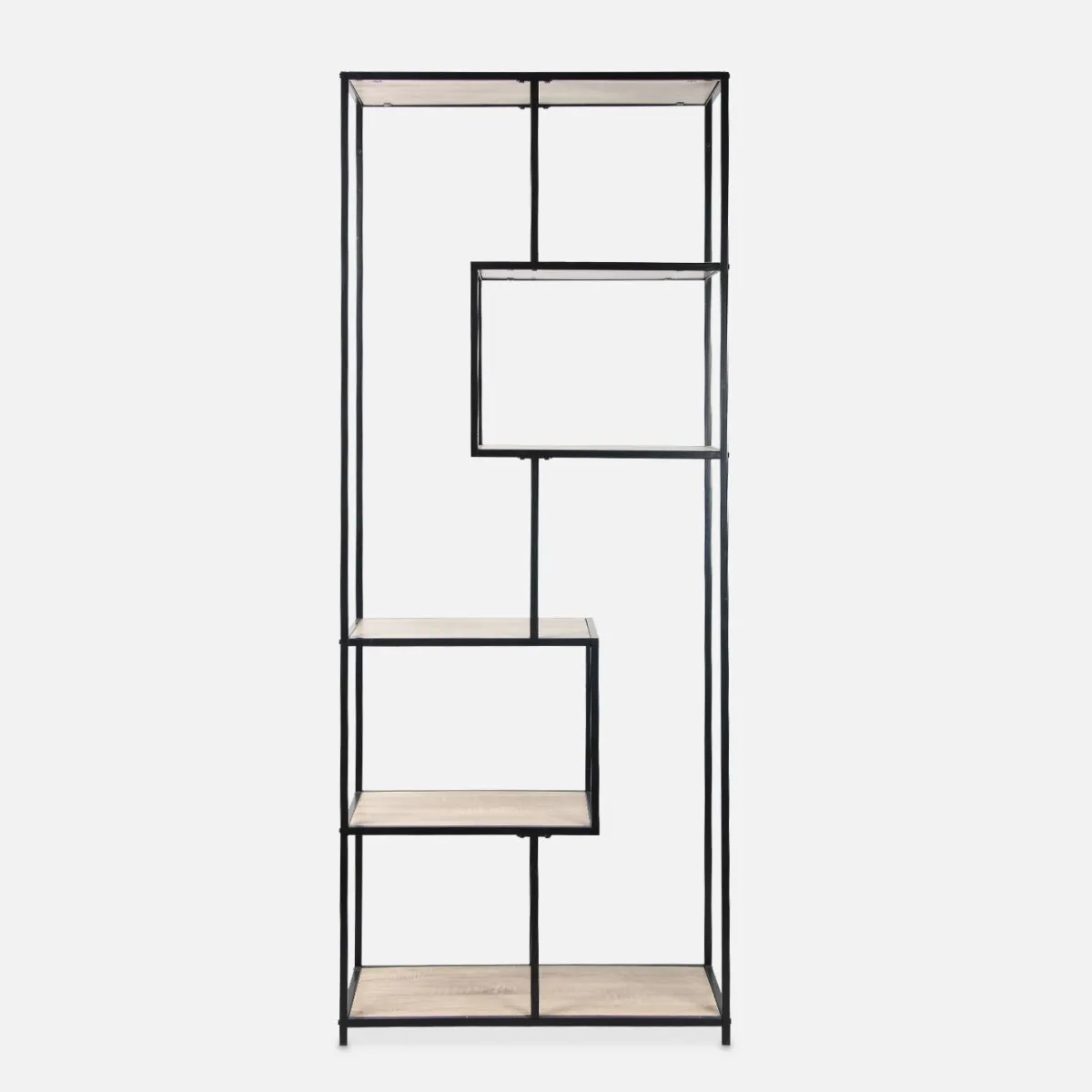 sweeek Libreria industriale in metallo e legno, 6 livelli