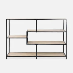 sweeek Libreria industriale in metallo ed effetto legno, 5 livelli