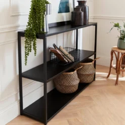 sweeek Libreria industriale in metallo nero, 120cm