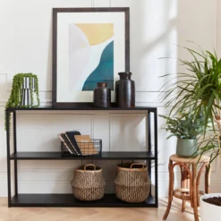 sweeek Libreria industriale in metallo nero, 120cm