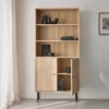 sweeek Libreria in legno e metallo nero a 2 ante