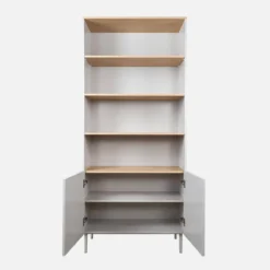 sweeek Libreria in metallo e decorazione in legno a 6 livelli
