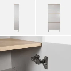 sweeek Libreria in metallo e decorazione in legno a 6 livelli