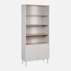 sweeek Libreria in metallo e decorazione in legno a 6 livelli