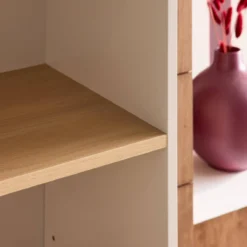 sweeek Libreria in metallo e decorazione in legno a 6 livelli