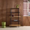 sweeek Libreria in vetro, legno e metallo a 5 livelli