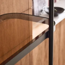 sweeek Libreria in vetro, legno e metallo a 5 livelli