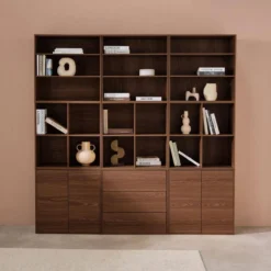 sweeek Libreria modulabile decorazione legno 9 elementi