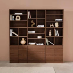 sweeek Libreria modulabile decorazione legno 9 elementi