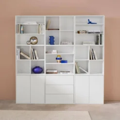 sweeek Libreria modulabile decorazione legno 9 elementi