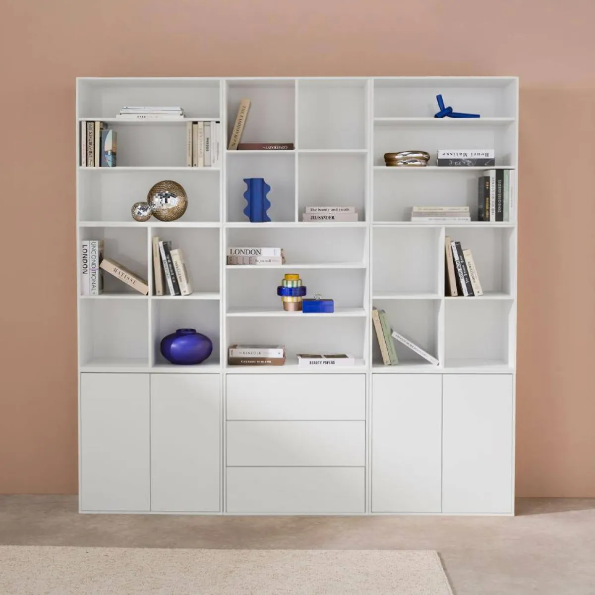 sweeek Libreria modulabile decorazione legno 9 elementi