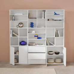 sweeek Libreria modulabile decorazione legno 9 elementi