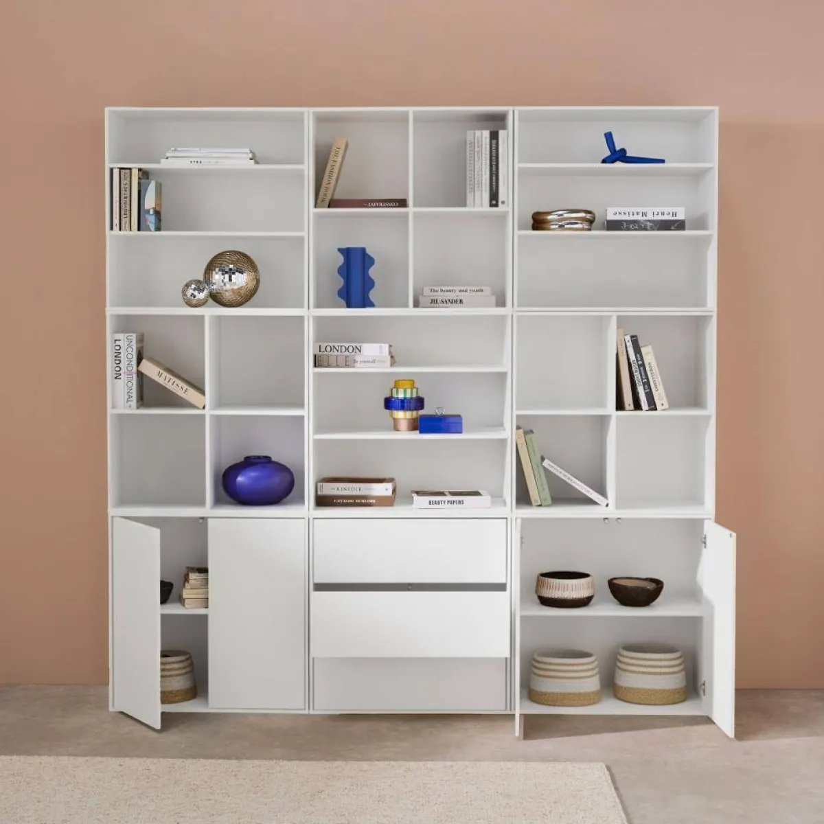 sweeek Libreria modulabile decorazione legno 9 elementi