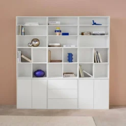 sweeek Libreria modulabile decorazione legno 9 elementi