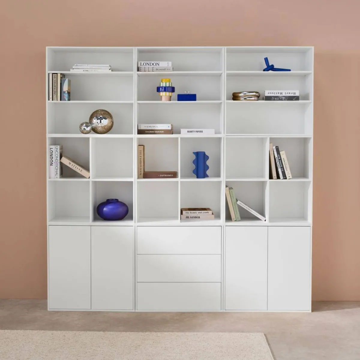 sweeek Libreria modulabile decorazione legno 9 elementi