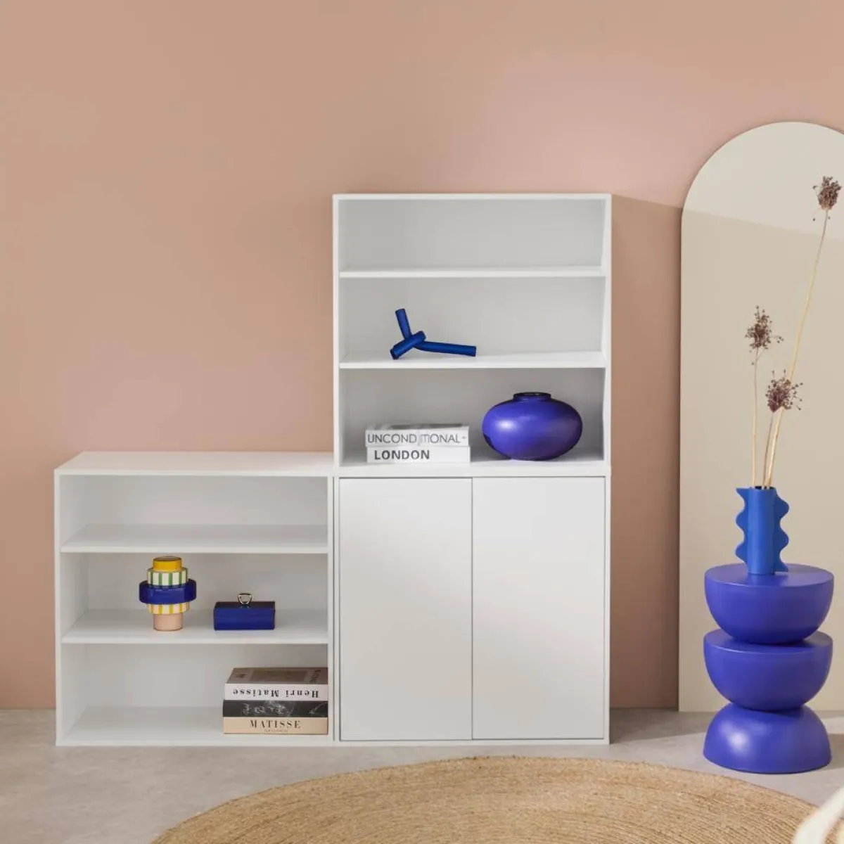 sweeek Libreria modulare con 2 ante e 5 livelli