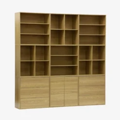 sweeek Libreria modulare decorativa in legno con 9 elementi