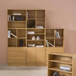 sweeek Libreria modulare decorativa in legno con 9 elementi