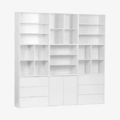 Libreria modulare decorativa in legno con 9 elementi