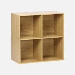 sweeek Libreria modulare in legno a 2 ripiani, 4 vani