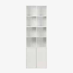 Libreria modulare in legno a 2 ripiani, 4 vani