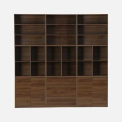 Libreria modulare in legno a 2 ripiani, 4 vani