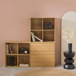 sweeek Libreria modulare in legno, 3 cassetti 8 vani