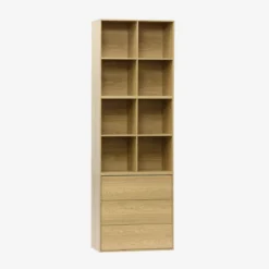 sweeek Libreria modulare in legno, 3 cassetti 8 vani