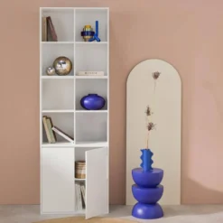 sweeek Libreria modulare in legno 3 elementi, 2 ante 8 vani